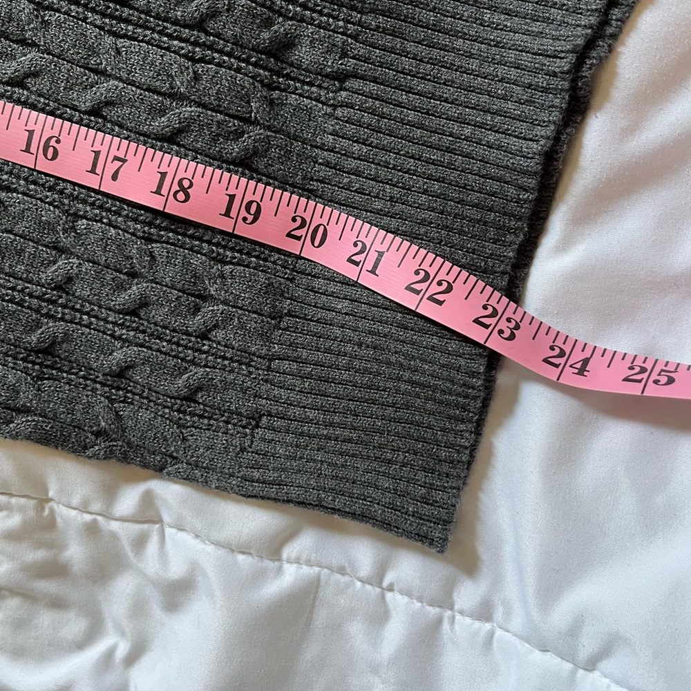 Dark Gray Cable Knit Turtleneck Sweater - Picture 6 of 6